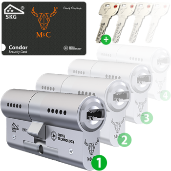 M&C Condor cilinder met kerntrekbeveiliging SKG*** - nabestellen M&C Condor cilinder met kerntrekbeveiliging SKG*** - nabestellen