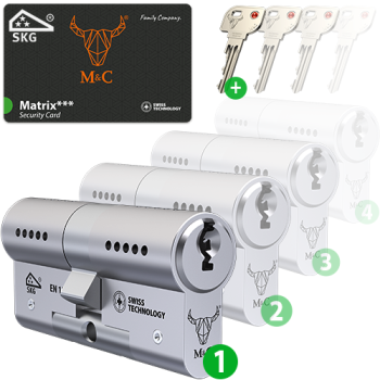 M&C Matrix cilinder met kerntrekbeveiliging - SKG***